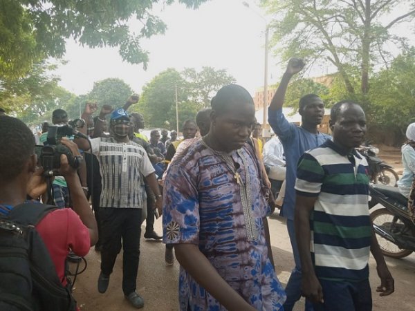 une vue des manifestants